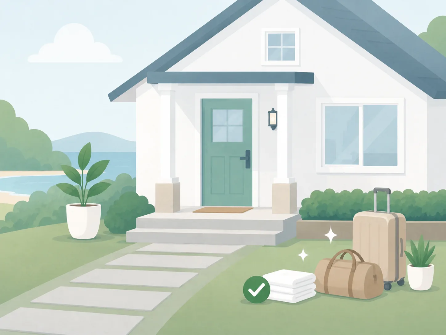 Mountain vacation rental cabin prepared for Airbnb guest turnover cleaning